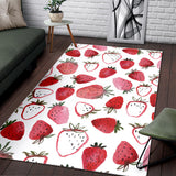 Watercolor Hand Drawn Beautiful Strawberry Pattern Area Rug