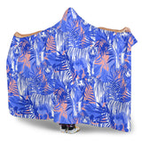 White Bengal Tigers Pattern Hooded Blanket