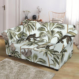 Monkey Sloth Lemur Palm Trees Pattern Loveseat Couch Slipcover