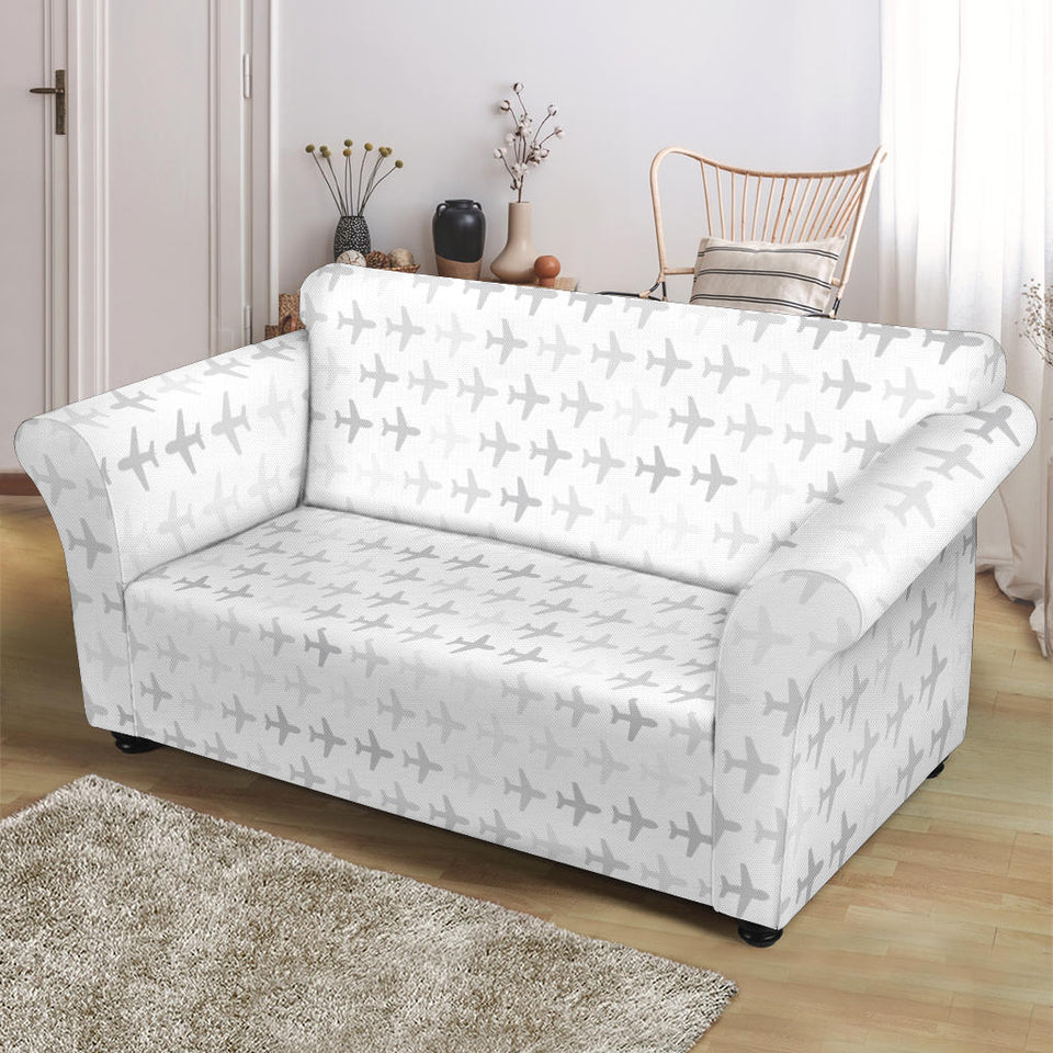 Airplane Print Pattern Loveseat Couch Slipcover