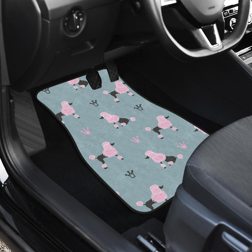 Poodle Dog Pattern Front And Back Car Mats