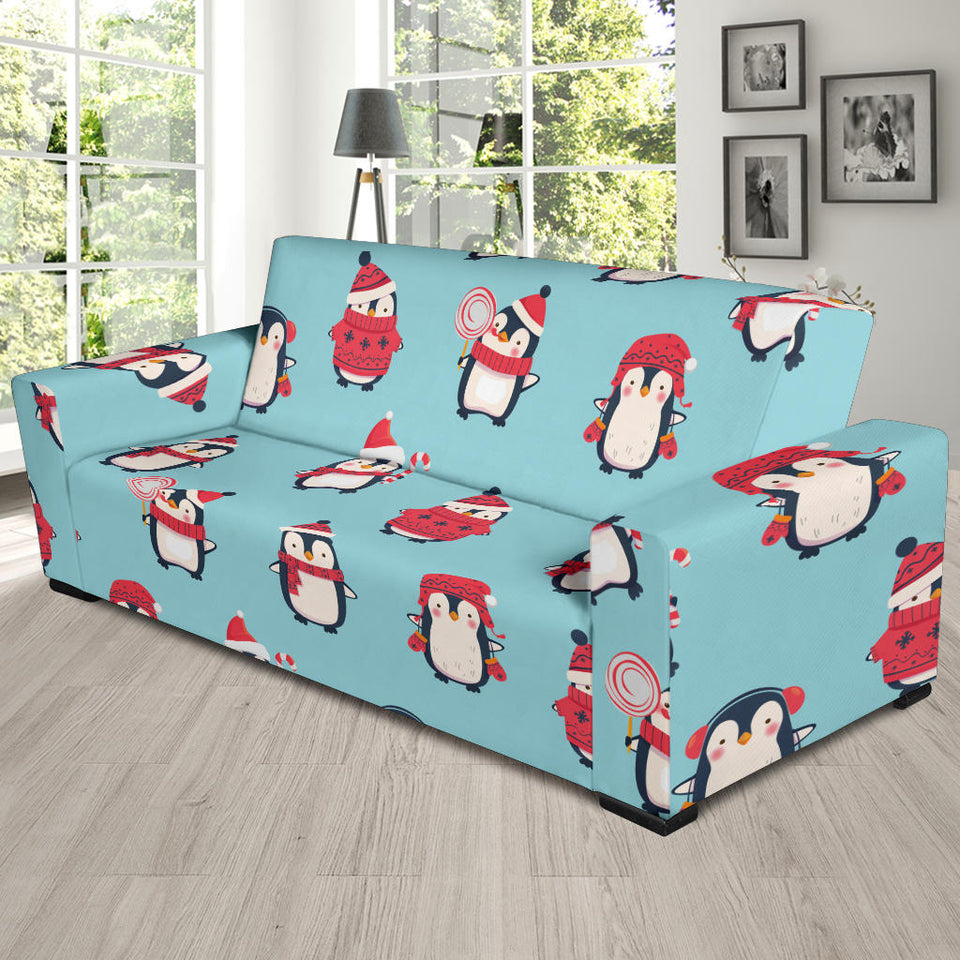 Cute Penguin Christmas  Design Pattern Sofa Slipcover