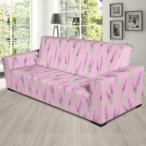 Lavender Pattern Pink Background Sofa Slipcover
