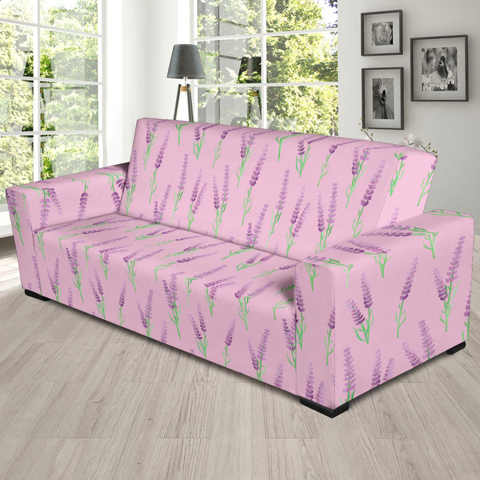Lavender Pattern Pink Background Sofa Slipcover