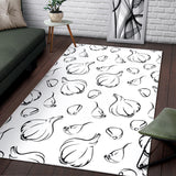 Garlic Pattern Black White Area Rug