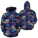 Blue Japanese Pattern Cloud Wave Flower Men Women Pullover Hoodie