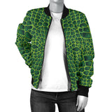 Crocodile Skin Printed Women'S Bomber Jacket
