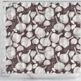 Garlic Bulb Dark Background Shower Curtain Fulfilled In US