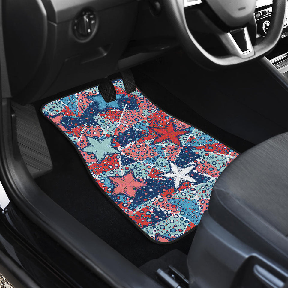 Hand Drawn Colorful Starfish Front And Back Car Mats
