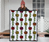 Colorful Apples Leave Zebra Stripe Premium Quilt