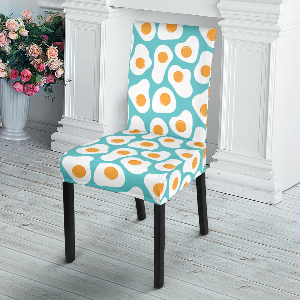 Fried Eggs Pattern Print Design 04 Dining Chair Slipcover