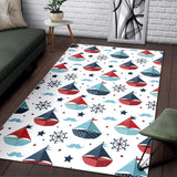 Cute Color Paper Sailboat Pattern Area Rug