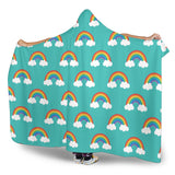Rainbow Pattern Green Background Hooded Blanket