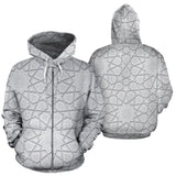 Arabic Star Pattern Zip Up Hoodie