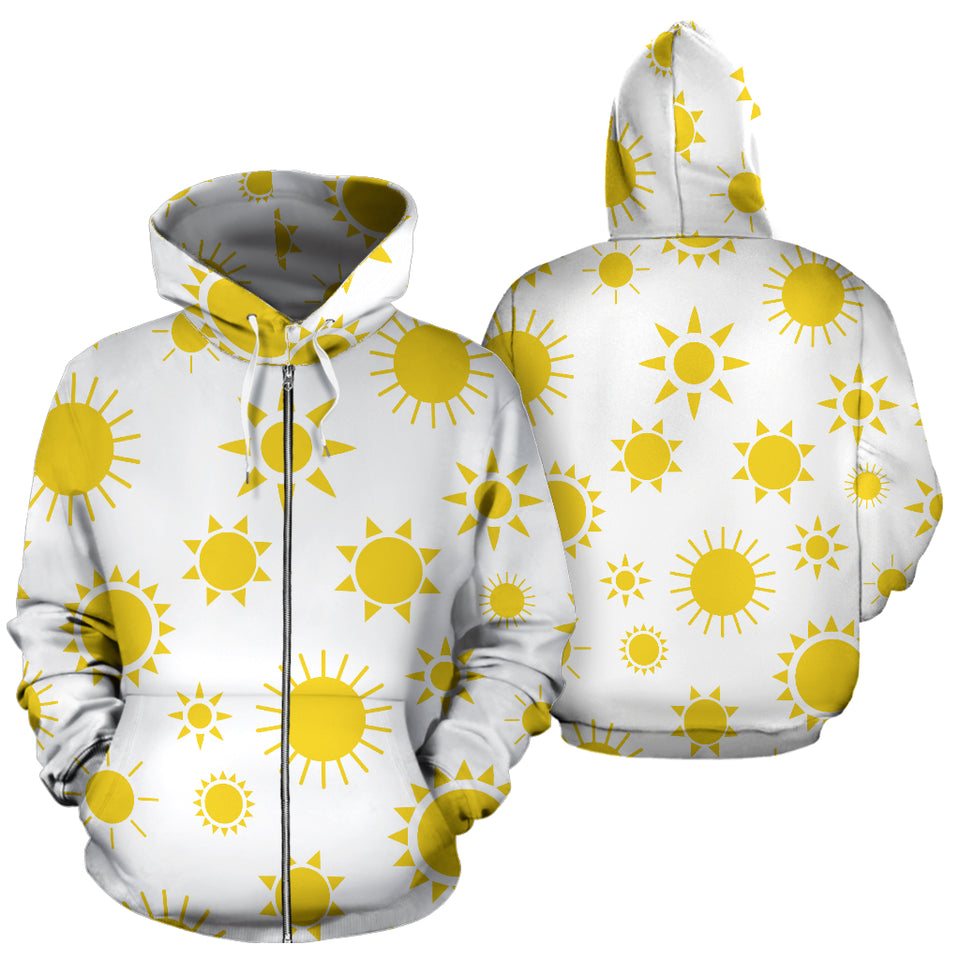 Sun Pattern Zip Up Hoodie