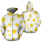 Sun Pattern Zip Up Hoodie