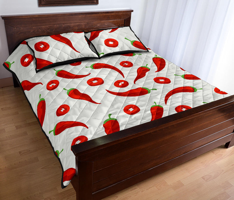 Chili pattern Quilt Bed Set