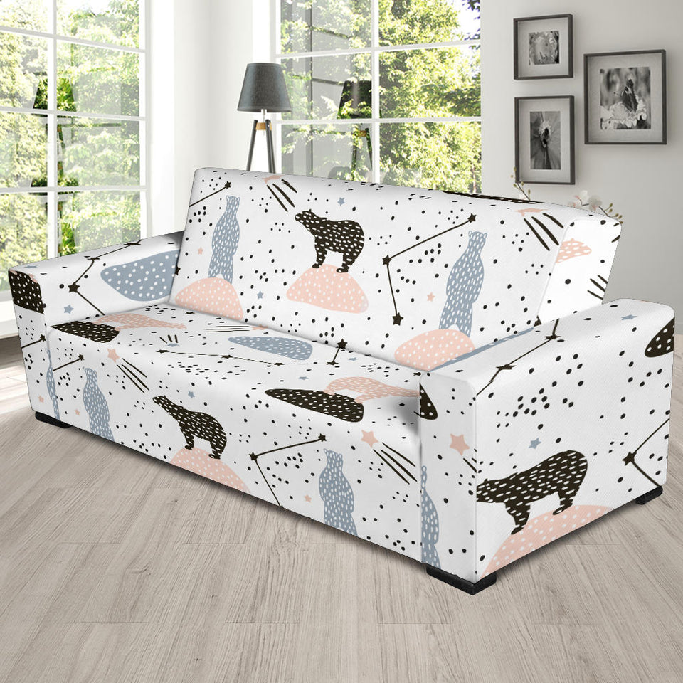 Polar Bears Star Poka Dot Pattern Sofa Slipcover