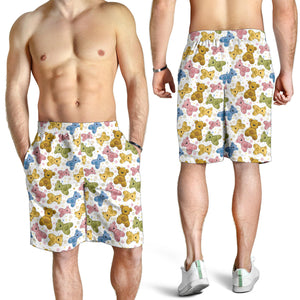 Teddy Bear Pattern Print Design 01 Men Shorts