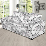 Cute French Bulldog Head Pattern Sofa Slipcover