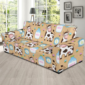Cow Bottle Of Milk Pattern Sofa Slipcover