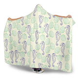 Seahorse Shell Pattern Hooded Blanket