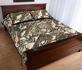 Monkey tropical leaves background Quilt Bed Set