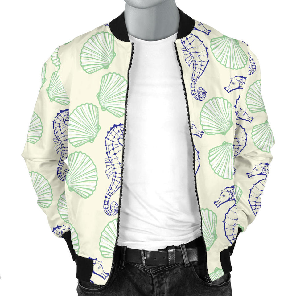 Seahorse Shell Pattern Men'S Bomber Jacket