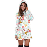 Maneki Neko Lucky Cat Fan Sakura Women'S Hoodie Dress