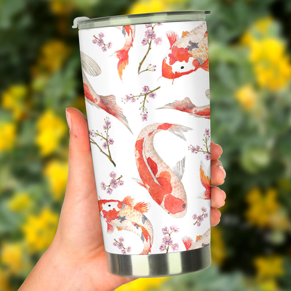 Watercolor Koi Fish Carp Fish Pattern Tumbler