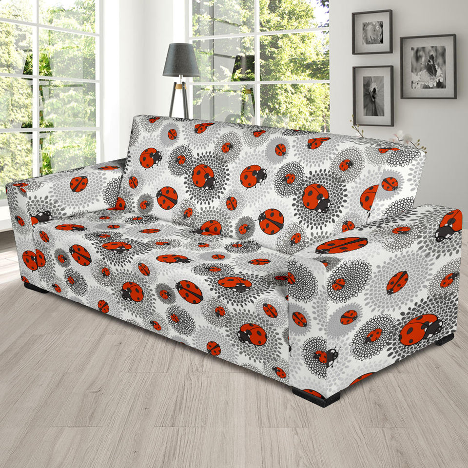 Ladybug Pattern Print Design 05 Sofa Slipcover
