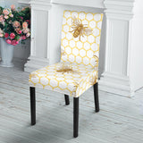 Bee Honeycomb Seamless Design Pattern Dining Chair Slipcover