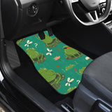 Cute Frog Dragonfly Design Pattern Front And Back Car Mats