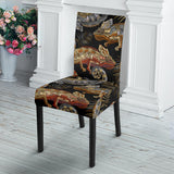 Chameleon Lizard Tropical Leaves Palm Tree Dining Chair Slipcover