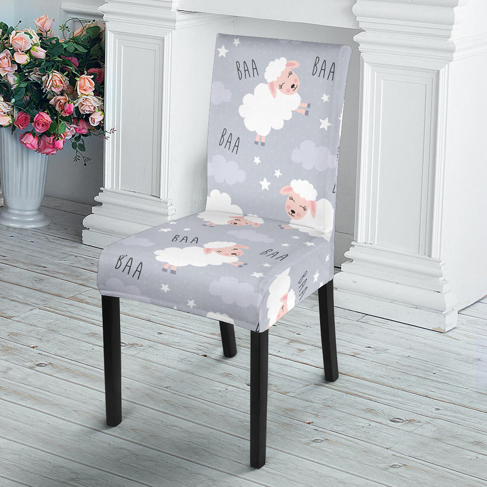 Sweet Dreams Sheep Pattern Dining Chair Slipcover