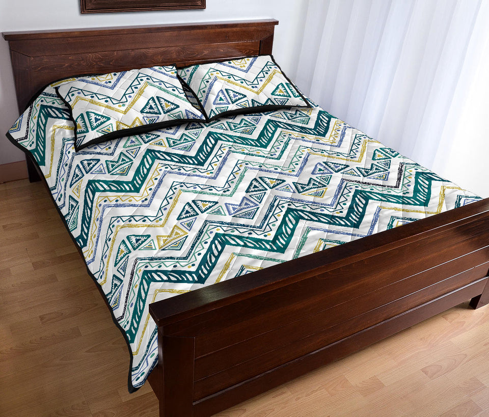 zigzag  chevron paint design pattern Quilt Bed Set
