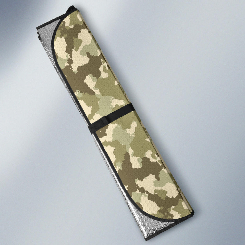 Light Green Camo Camouflage Pattern Car Sun Shade