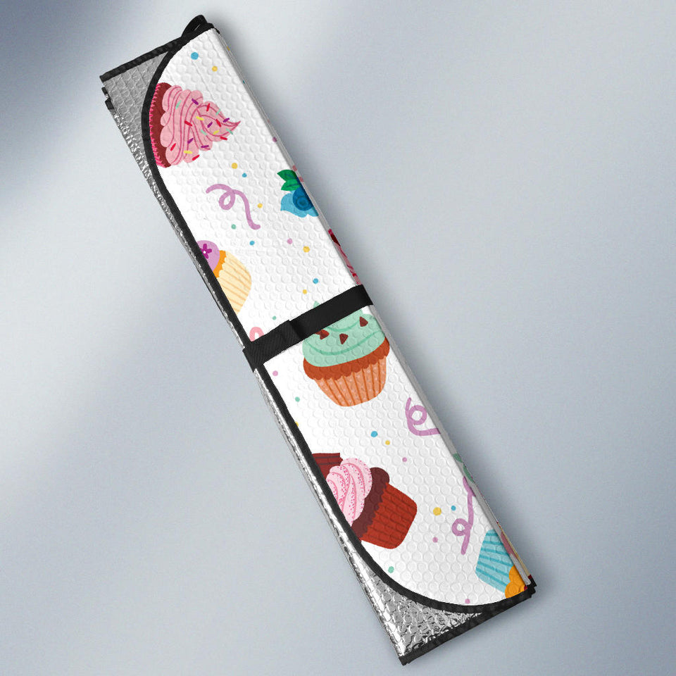 Cake Cupcake Design Pattern Car Sun Shade