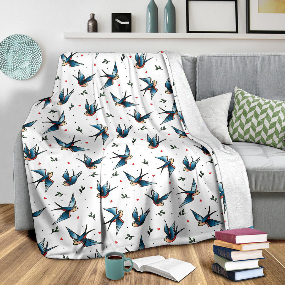 Swallow Pattern Print Design 04 Premium Blanket