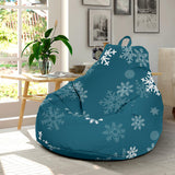 Snowflake Pattern Dark Background Bean Bag Cover