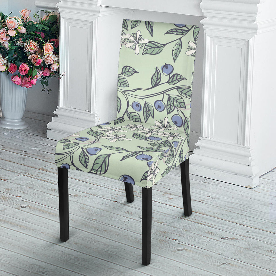 Hand Drawn Blueberry Pattern Dining Chair Slipcover