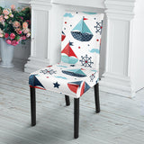 Cute Color Paper Sailboat Pattern Dining Chair Slipcover