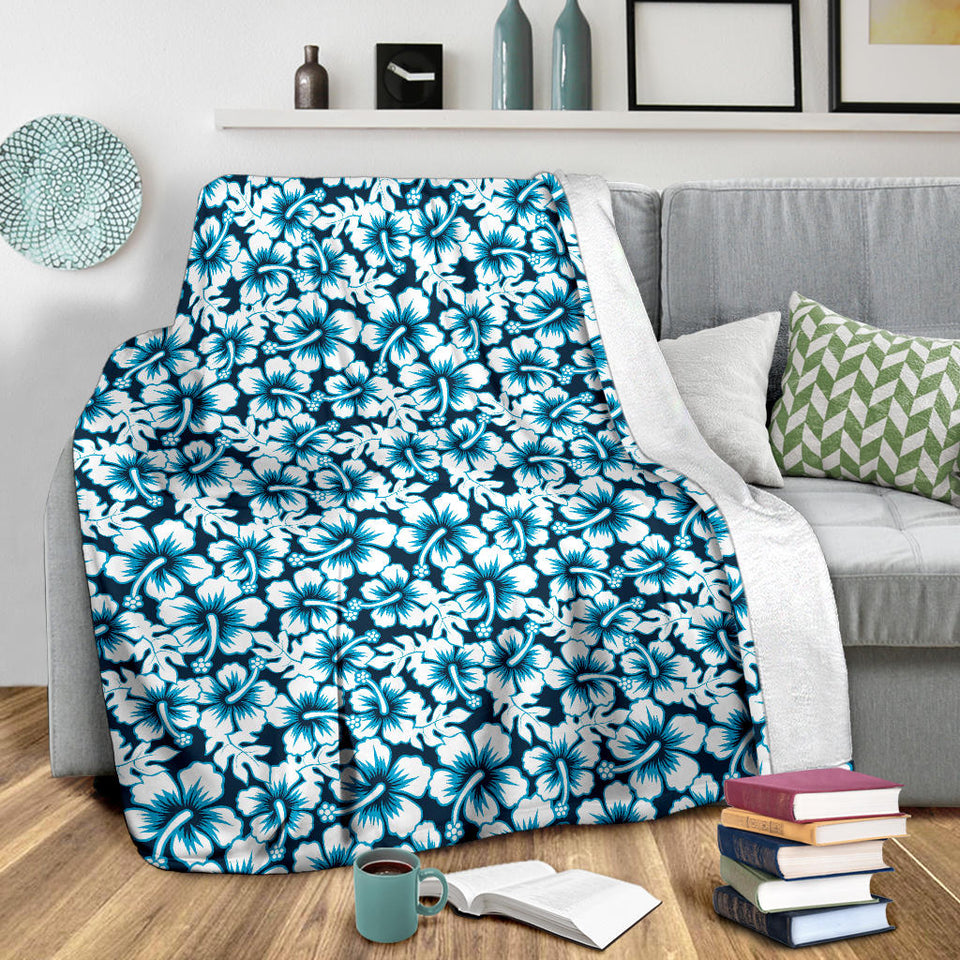 Hibiscus Pattern Print Design 04 Premium Blanket