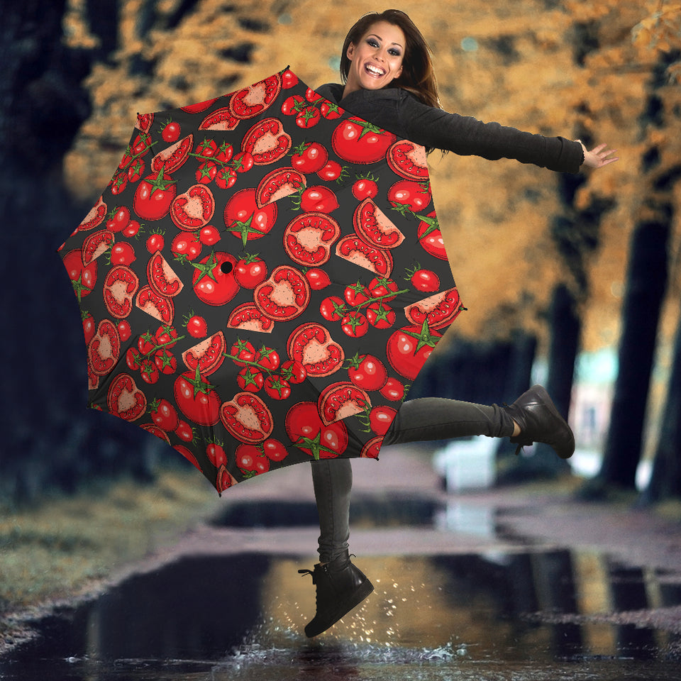 Tomato Black Background Umbrella