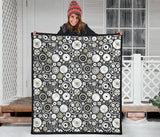 Gear Pattern Print Design 02 Premium Quilt