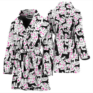 Greyhound Pattern Print Design 02 Women's Bathrobe