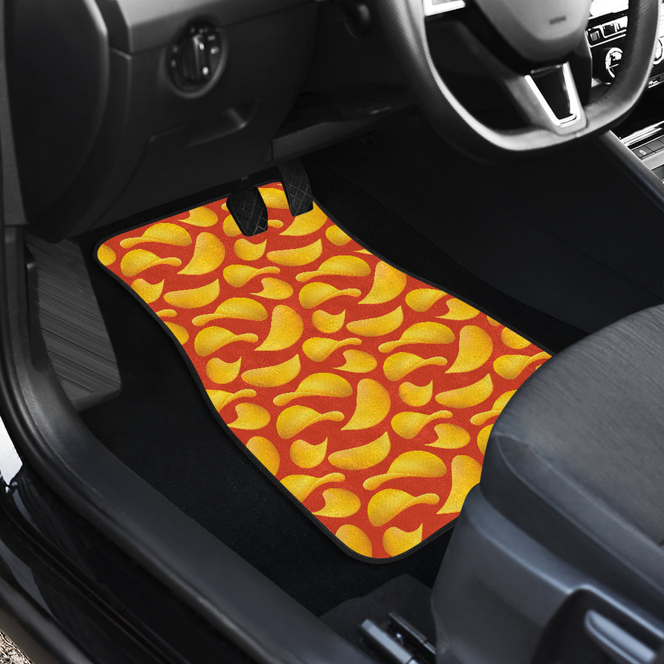 Potato Chips Pattern Print Design 05 Front and Back Car Mats