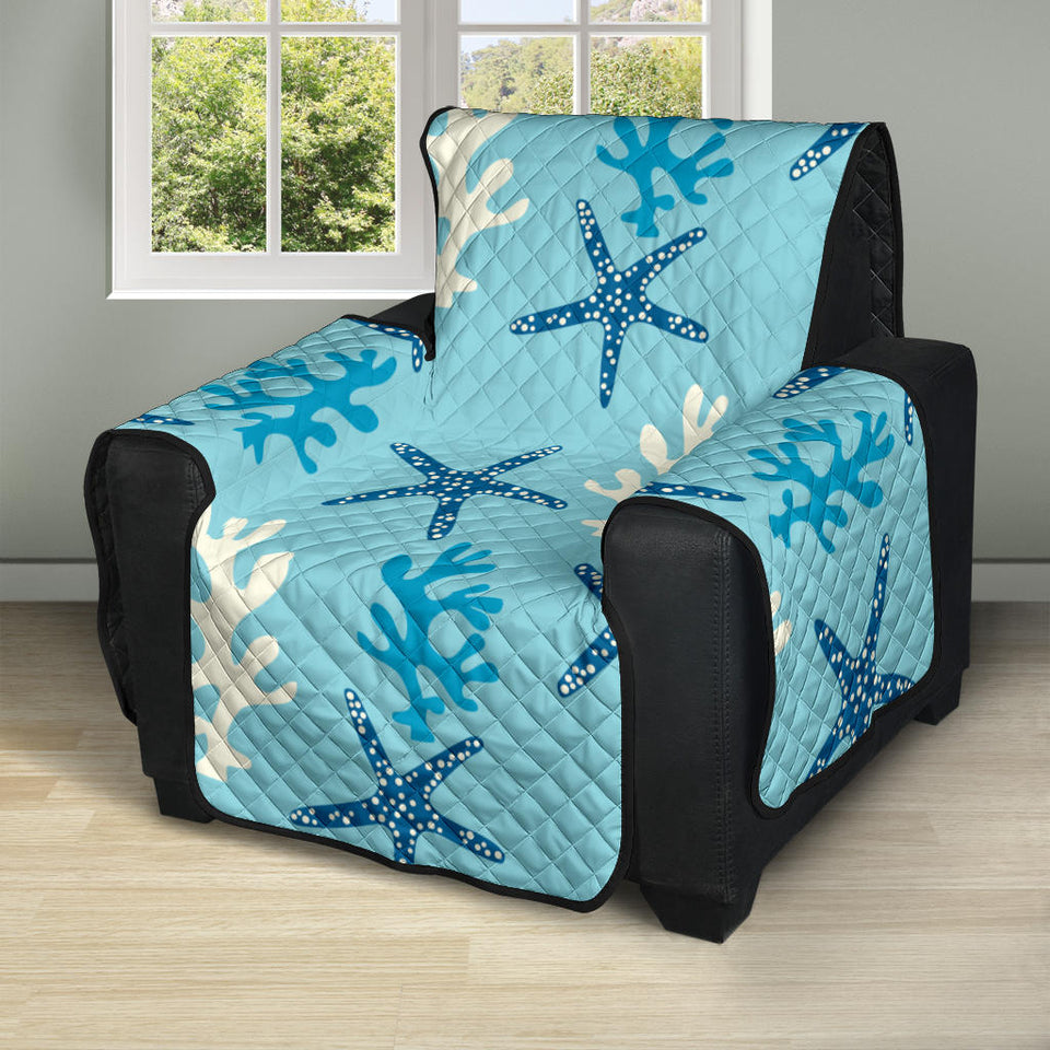 Blue starfish coral reef pattern Recliner Cover Protector