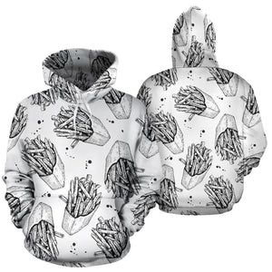 Hand Drawn French Fries Pattern Men Women Pullover Hoodie