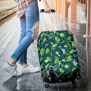 Lime Ice Flower Pattern Luggage Covers